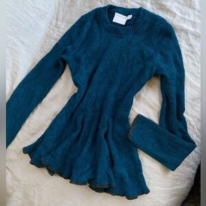 Teal Long Sleeve Knit Sweater
